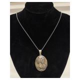 Vintage engraved sterling silver locket