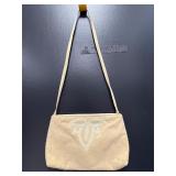 vintage cream Ultrasuede shoulder bag