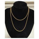14k classic yellow gold rope chain necklace