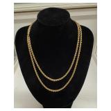 14k classic yellow gold rope chain necklace