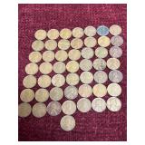 50 vintage U.S. Lincoln Wheat Pennies
