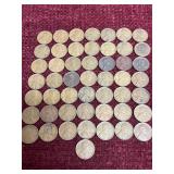 50 vintage U.S. Lincoln Wheat Pennies