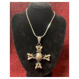 sterling silver cross pendant necklace