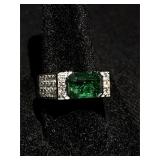 2.37CTW Emarald & 1.37CTW Diamond Ring