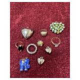 Rings & necklace pendants lot