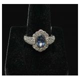 PLAT & 18KT 1.80 CT Sapphire & 0.80 CTS DIA Ring
