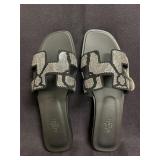 Hermes Oran Sandal in Suede with Figure Artistique