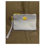 Joy Mangano pebbled faux-leather wristlet pouch