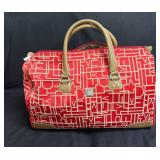red and tan Diane von Furstenberg signature monogr