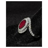 1.71CTS Ruby & 0.97CTS Diamond Ring PLAT