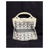 vintage fabric-bodied handbag