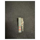 2 silver-toned metal tie clips
