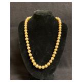 Vintage dog house pearls single strand champagne-t