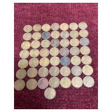 50 vintage U.S. Lincoln Wheat Pennies