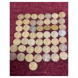 50 vintage US Lincoln wheat pennies