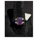 2.20CTS Sapphire & 0.84CTS Diamond Ring