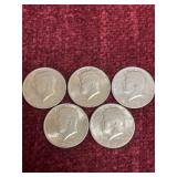 Set of 5 1971 US Kennedy Half Dollars