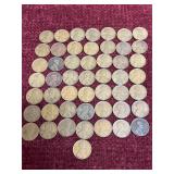 50 vintage U.S. Lincoln Wheat Pennies