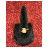 10K Gold Ring with faux Pearl
