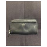 black leather Kate Spade double-zip wallet