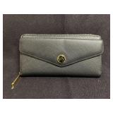 envelope-style long wallet with gold-tones
