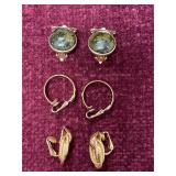 3 Pairs of clip-on earrings