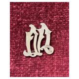 vintage Mexican Sterling Silver Initial M Brooch