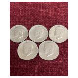 Set of 5 1971 U.S. Kennedy Half Dollars