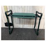 foldable garden kneeler and seat with a green cush