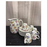 Ditsy Sweet Pea espresso ser by Heron Cross Potter