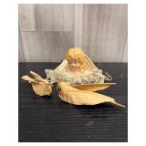 Angel ornament & handmade fabric crickets
