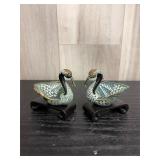 Cloisonn  Swans & stands