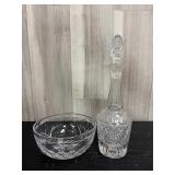 Starburst glass bowl & textured gridded crystal gl