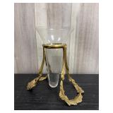 Bombay Company Neoclassical Brass & Glass Trumpet