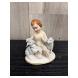 Gerold Porzellan Cherub and Lambs figurine, made i
