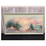 Pastel Lighthouse Sunrise oil painting