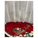 Handmade glitter Christmas tree skirt