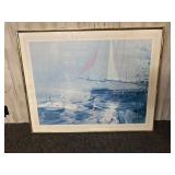 framed nautical art print