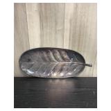 Silverplate leaf-shaped oblong dish