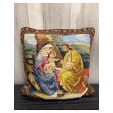 Needlepoint/crosstitch Nativity Scene pillow