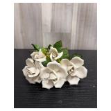 Cream-colored ceramic handmade roses