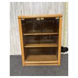 vintage oak cabinet with glass doors