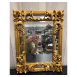 Hand-carved golden Art Nouveau mirror