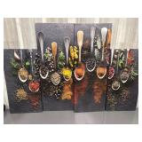 Multi panel cooking spices wall art canvases
