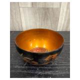 Chinese Fuzhou black & gold lacquer bowl