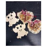 Crocheted lace potpourri hearts & paper angels