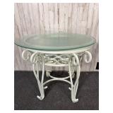 Metal glass top table