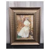 Ornate gold-colored framed print of 'The Cashmere