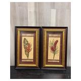 Magenta & gold tropical framed prints