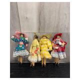 Vintage clothespin ladies ornaments